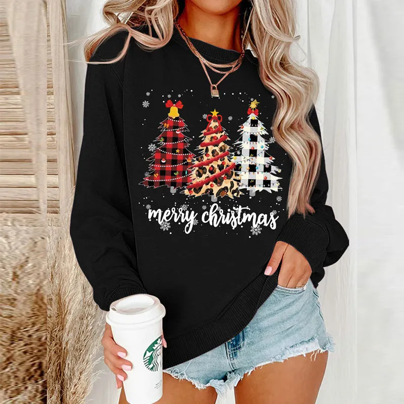 Women Xmas Top Crew Neck Sweatshirts