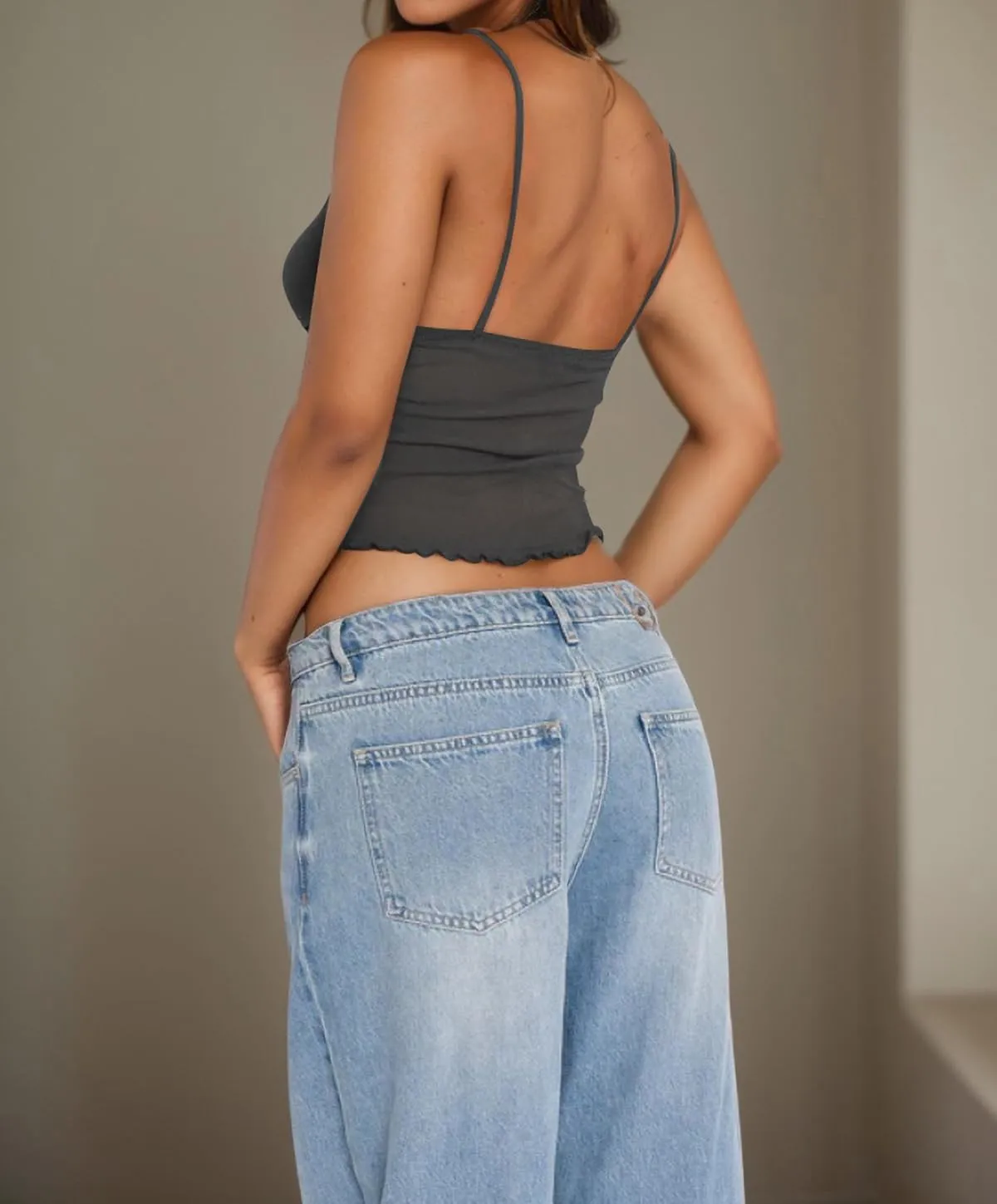 Women Y2K Sleeveless Sheer Lace Mesh Crop Tank Spaghetti Straps V Neck Lingerie Cami Backless Going Out Tops