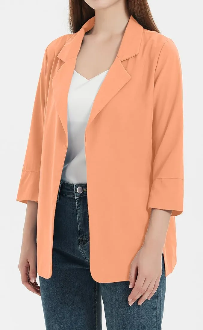 Womens Blazer Business Casual Outfits Lightweight Chiffon Blazer Suit Jackets Office Wear