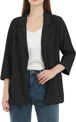 Womens Blazer Business Casual Outfits Lightweight Chiffon Blazer Suit Jackets Office Wear