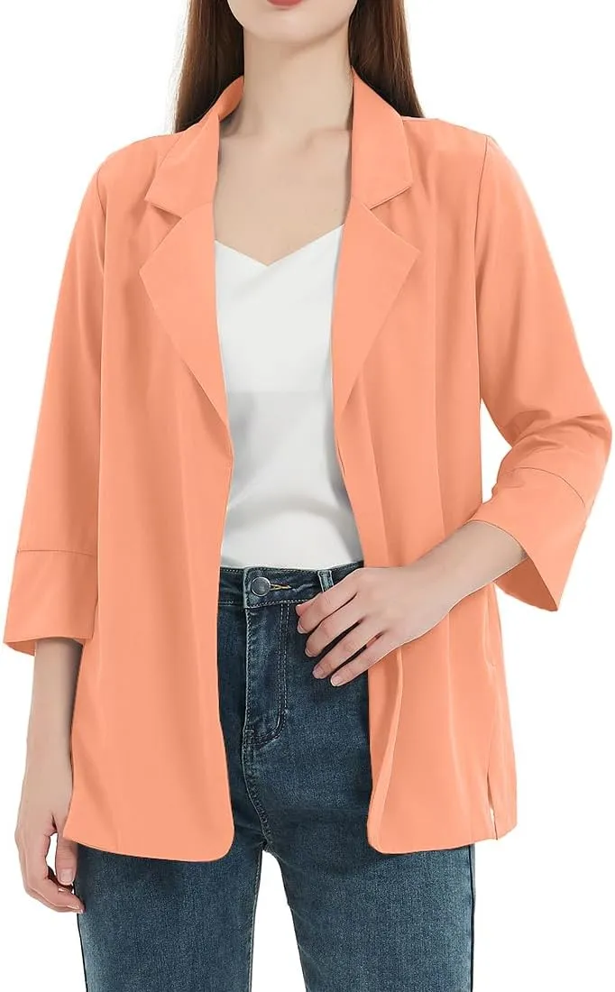 Womens Blazer Business Casual Outfits Lightweight Chiffon Blazer Suit Jackets Office Wear