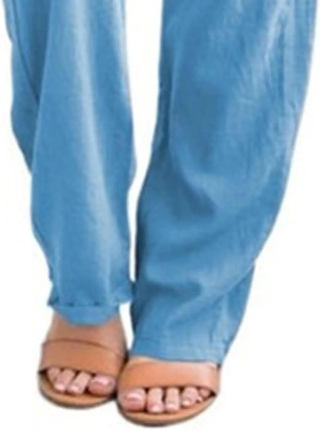 Womens Casual Linen High Waist Pants Drawstring Loose Fit Summer Pants Trousers with Side Pockets 2025 Trendy