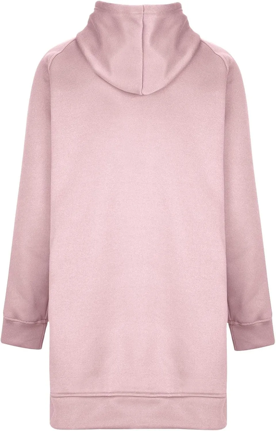 Women's Casual Long Hoodies Oversized Thick Fleece Solid Color Hooded Sweatshirt Pullover Side Split High Low Hem Tops