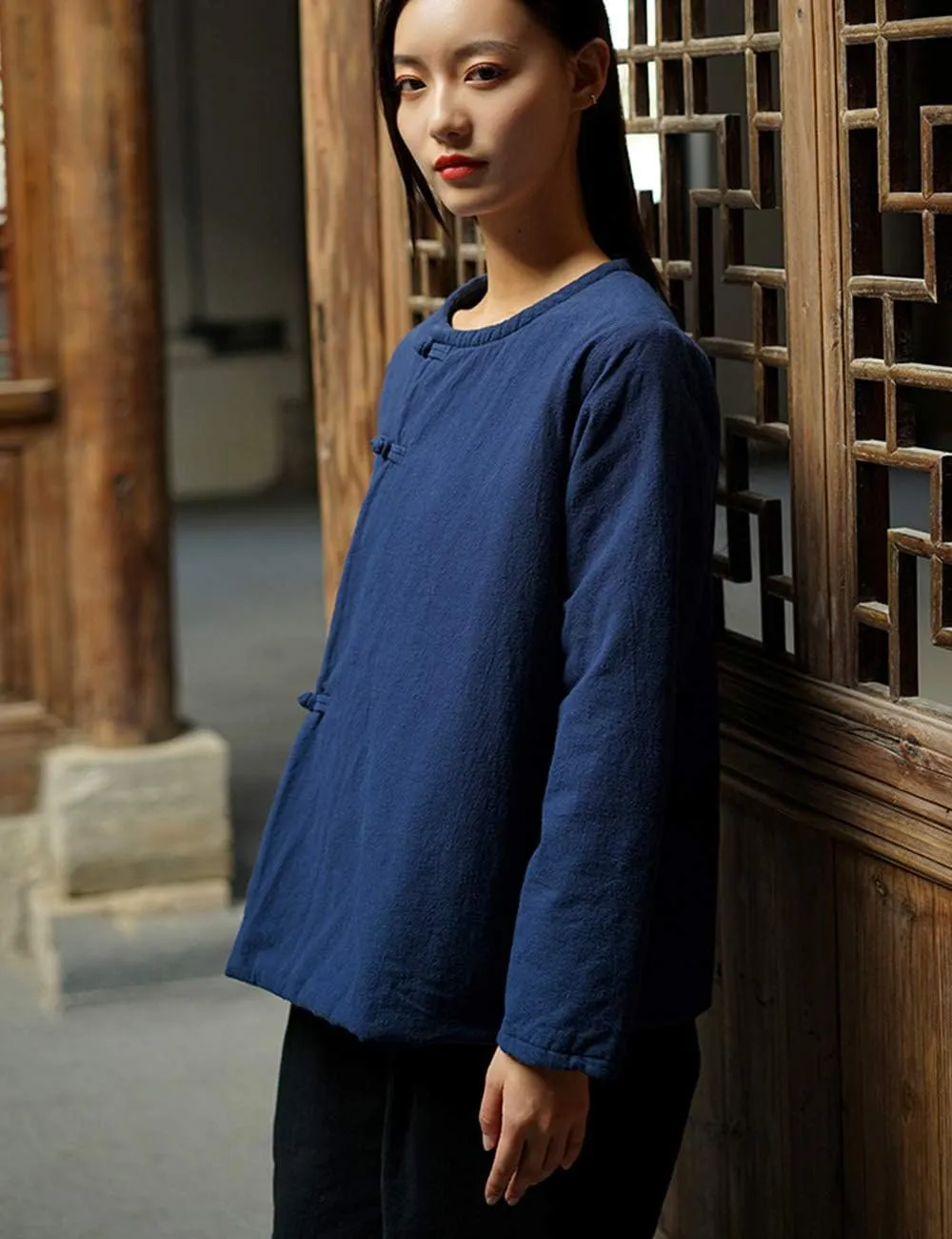 Women's Cotton Padded Coats Cotton Linen Chinese Tang Suit Style Short Jackets
