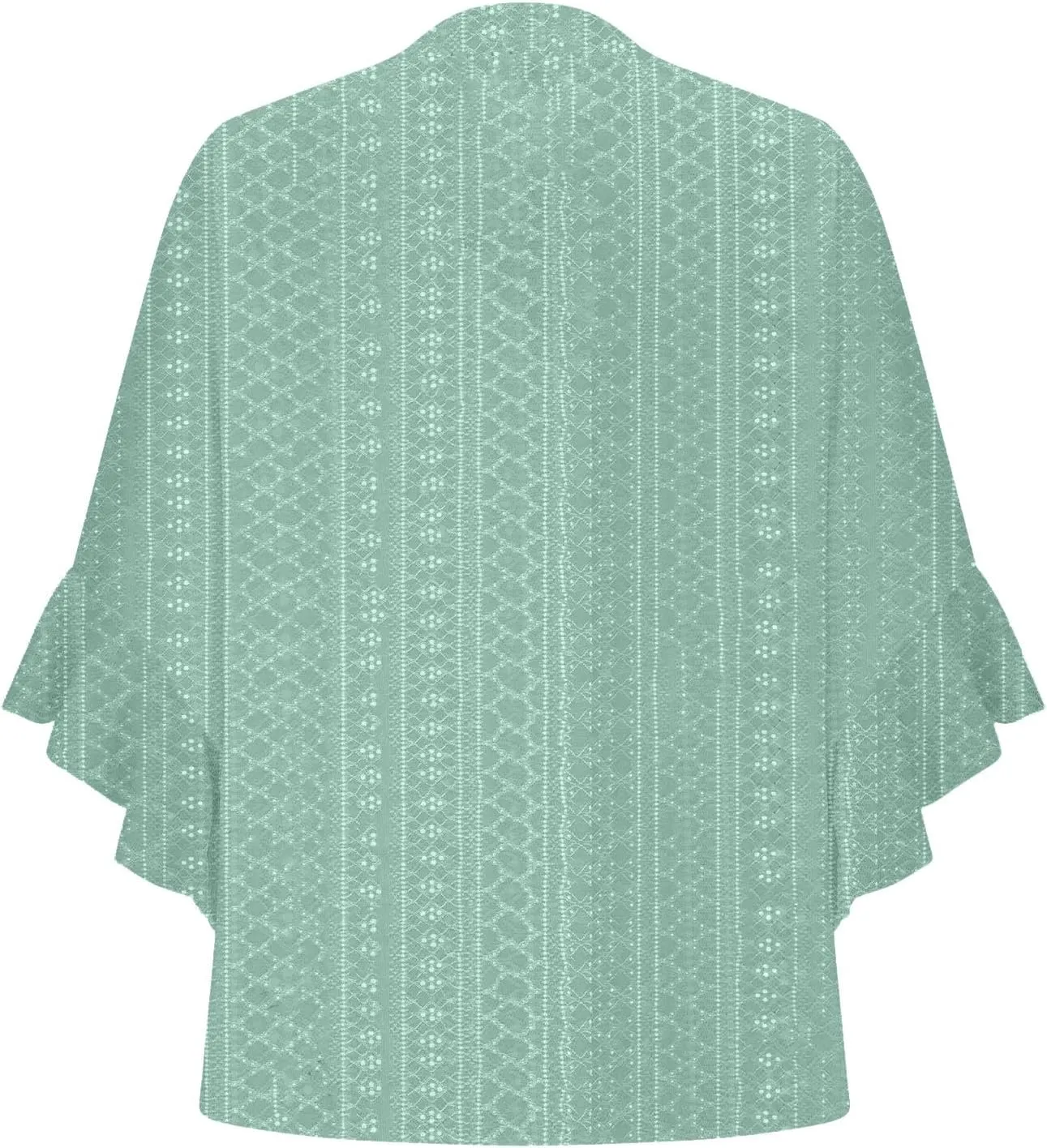 Women's Eyelet Poncho Tops Half Sleeve Tops Trendy Casual Lightweight Flowy Shirt Ruffles Hem Dressy Elegant Blouse