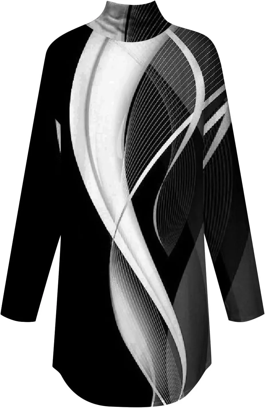 Womens Fall Tops Printing Long Sleeve Sweatshirts Turtleneck Vintage Pullover Tunic Y2k Shirt Fashion Casual Blouses