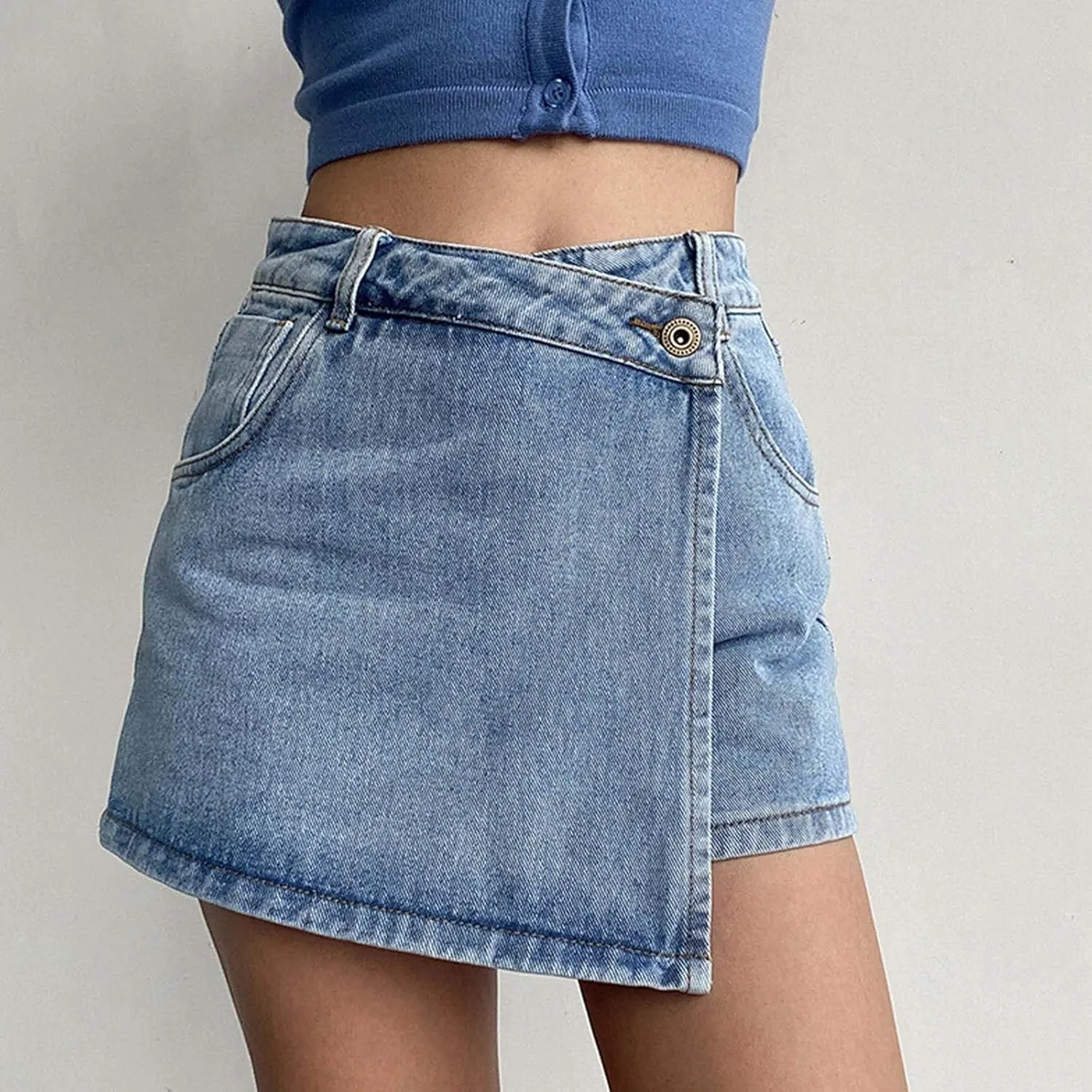 Women's High Waisted Denim Shorts Casual Ripped Summer Hot Short Jeans Raw Hem Stretchy Denim Jeans Shorts