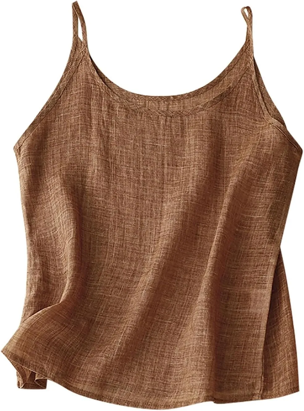 Womens Linen Tank Top Sleeveless Spaghetti Strap Top Casual Solid Color Tops Dressy Fashion Tops Summer Flowy Tank Top