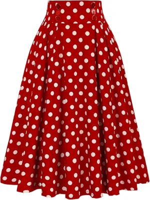 Women's Maxi Dresses 2025 Elegant Trendy Midi Vintage Button Elastic High Waisted Pleated Cocktail Skirts, S-2XL