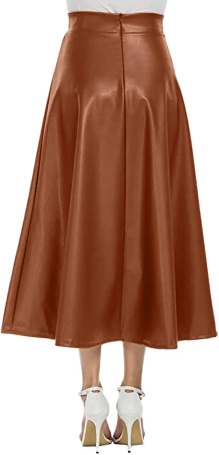Womens Midi Skirts Women's Midi Skirt Summer Pleated Flowy Elastic High Waisted Skirts with Pockets Black Mini Skirt