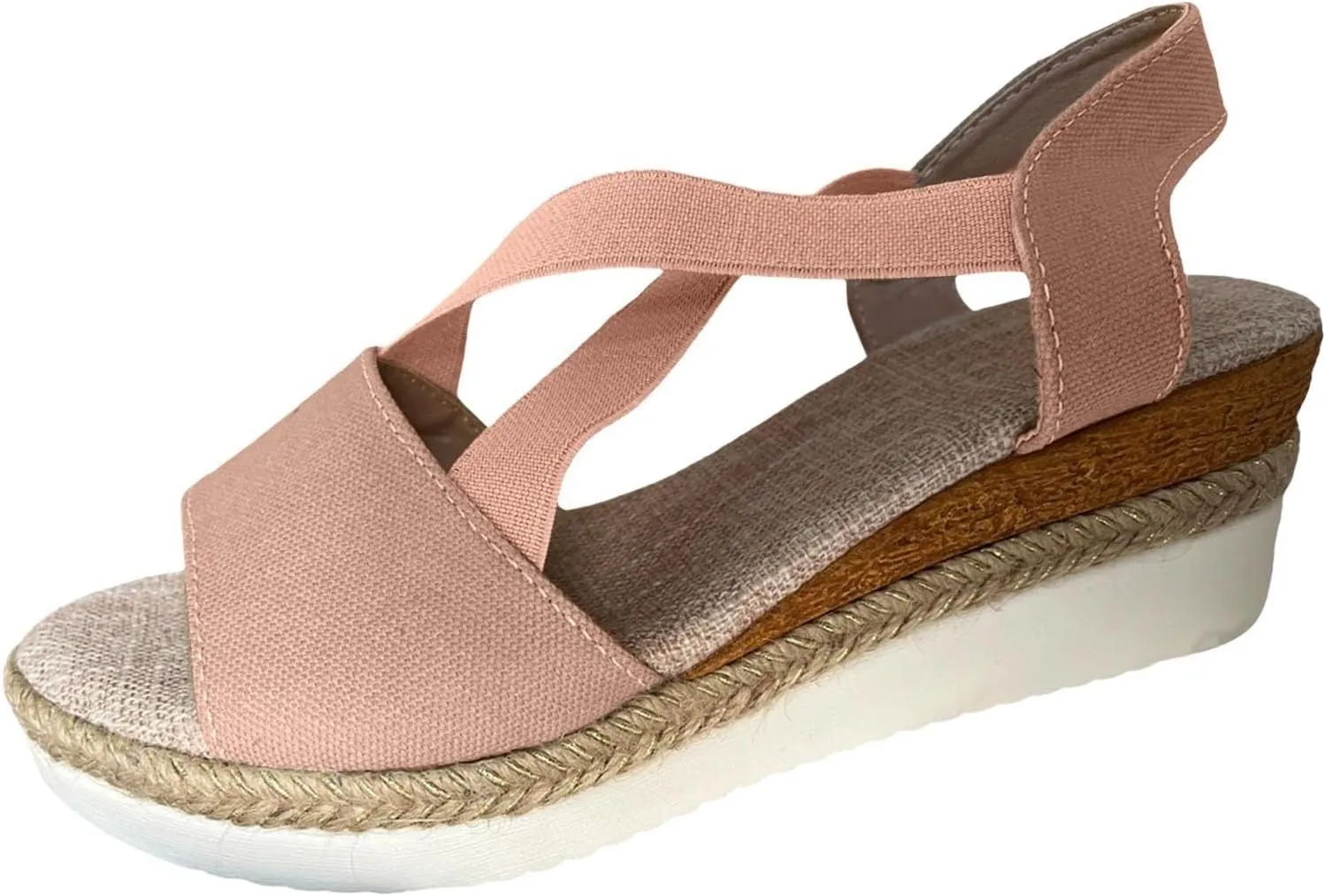 Womens Orthopedic Sandals Wedge Sandals for Women Summer Open Toe Cross Strap Espadrilles Wedges, Comfortable Ankle Strap Slip on Platform Sandal Beach Boho Outdoor Walking Shoes