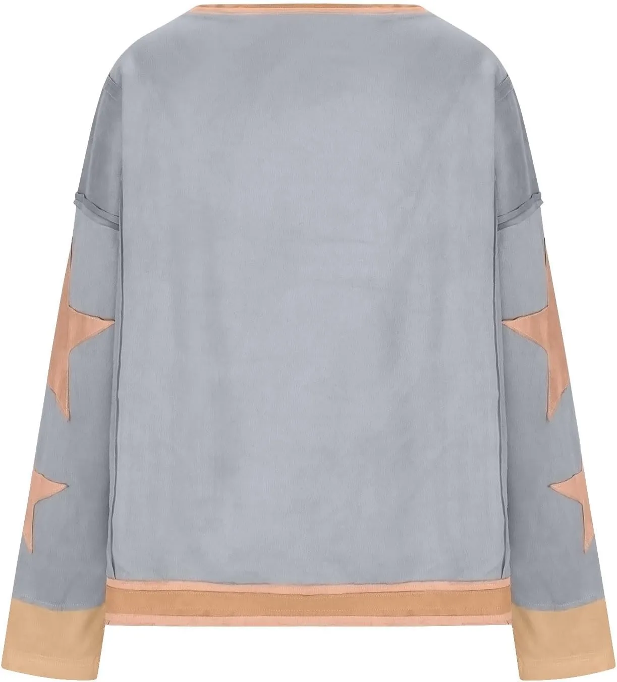 Womens Oversized Sweatshirts Fashion Y2k Tops Casual Crewneck Patchwork Pattern Pullover Shirt 2024 Streetwear