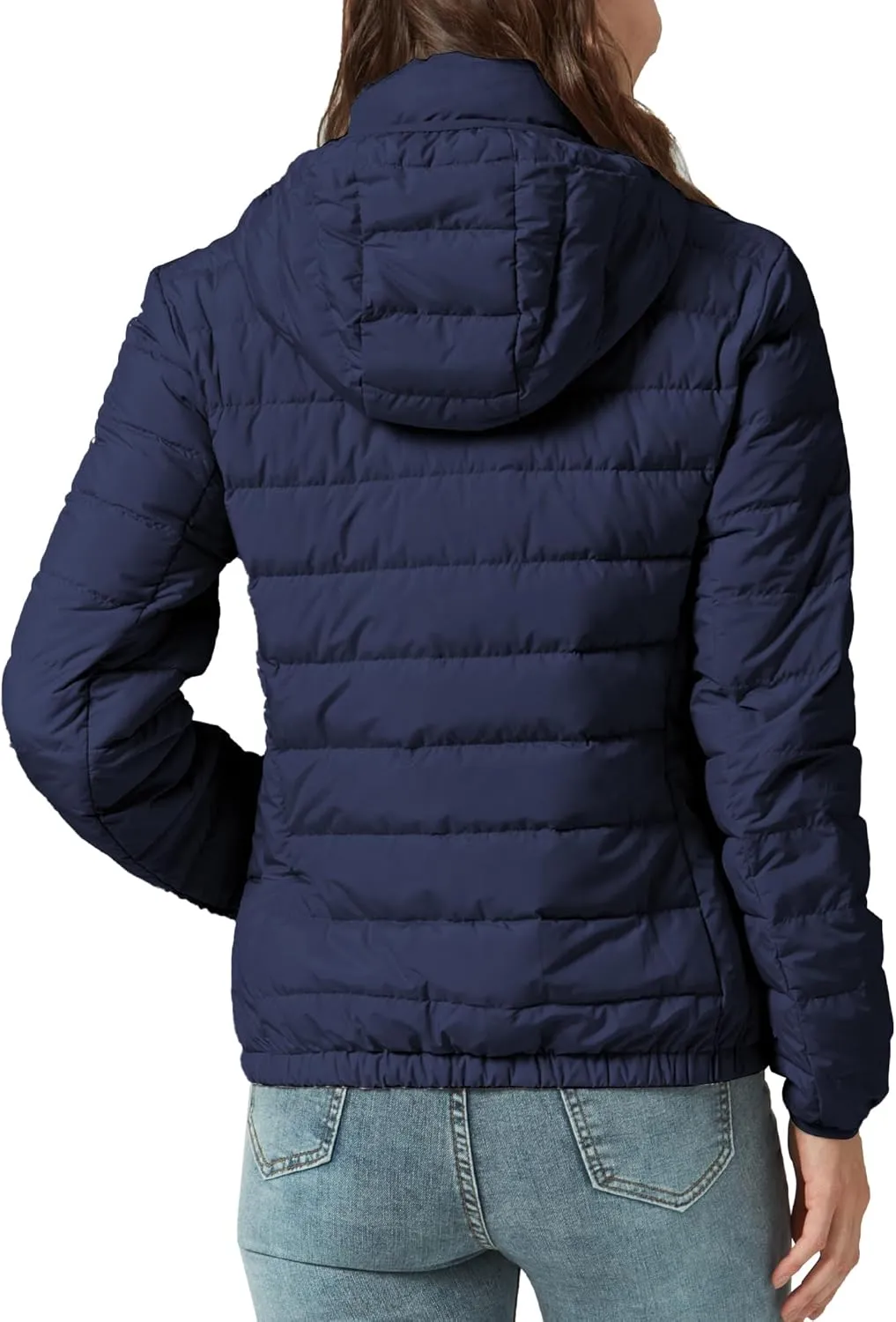 Women's Packable Puffer Jacket Hooded Lightweight Puffy Jackets Windproof Winter Coat