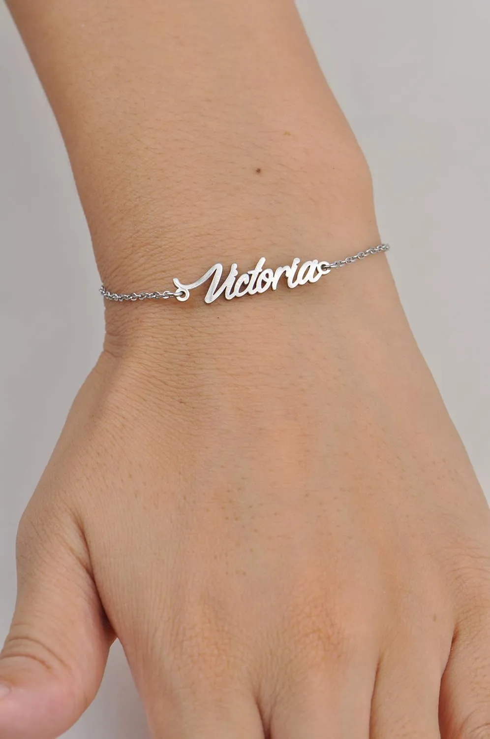 Women's Personalized Custom Name Bracelets & Name Anklets- Stainless Steel Gold Plated