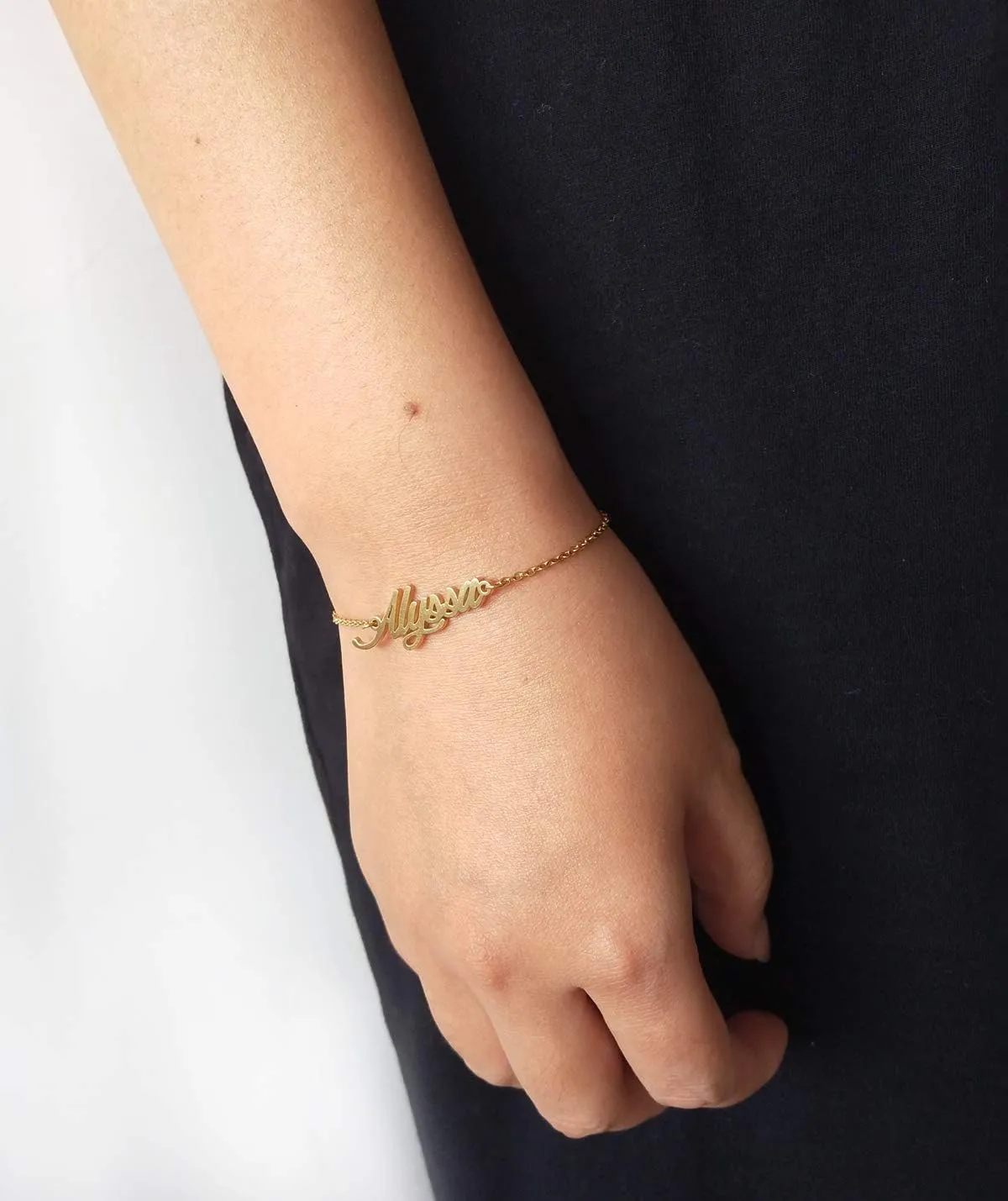 Women's Personalized Custom Name Bracelets & Name Anklets- Stainless Steel Gold Plated
