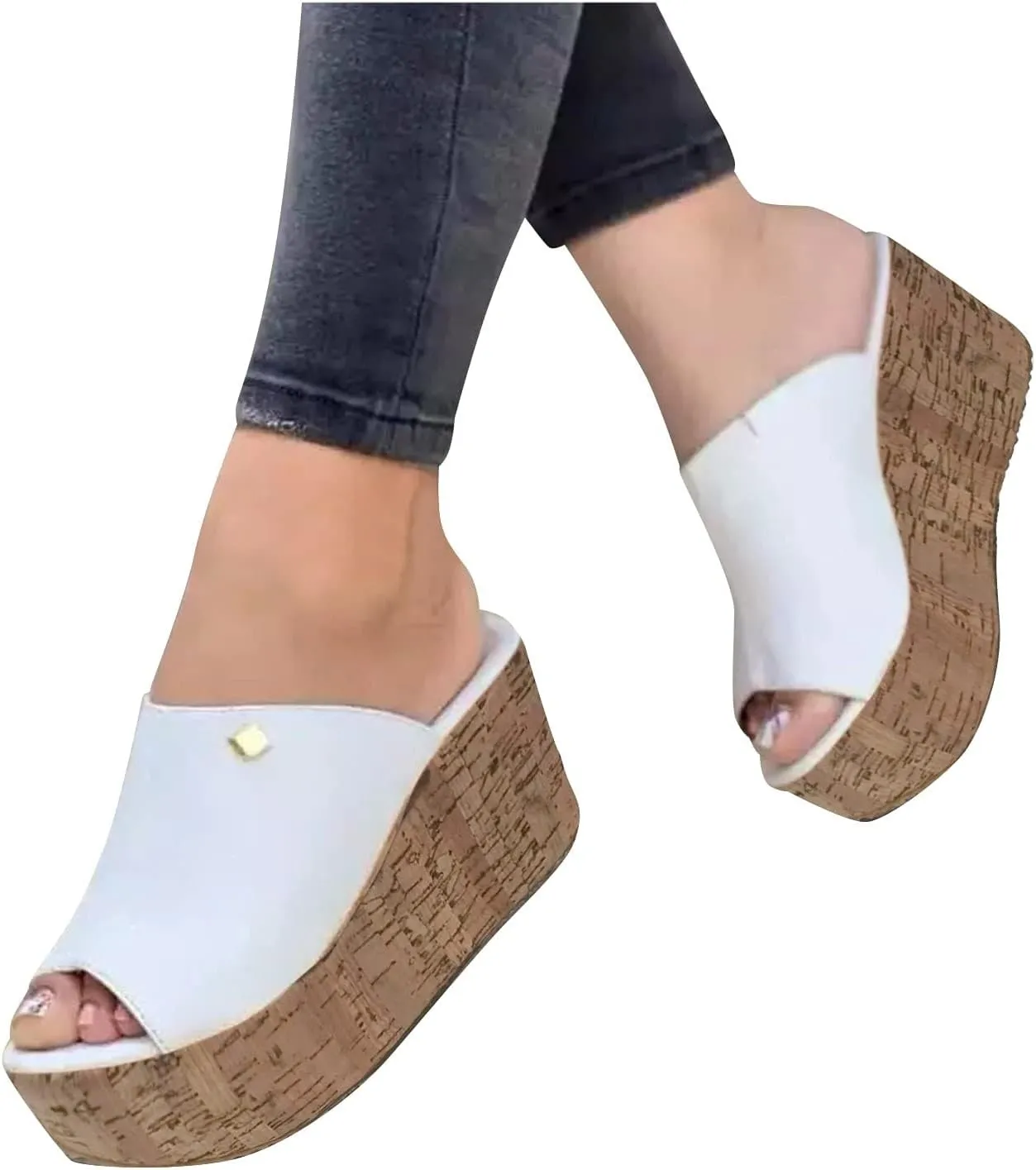 Womens Platform Sandals Summer Flatform Slide Sandals for Women Comfortable Walking Orthopedic Slippers Beach Slip On Platform Wedge Shoes All Day Comfort