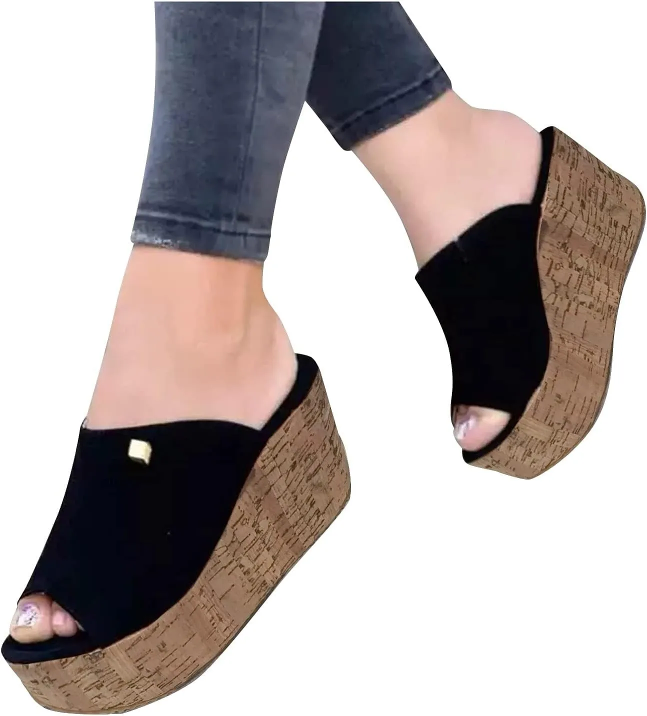 Womens Platform Sandals Summer Flatform Slide Sandals for Women Comfortable Walking Orthopedic Slippers Beach Slip On Platform Wedge Shoes All Day Comfort