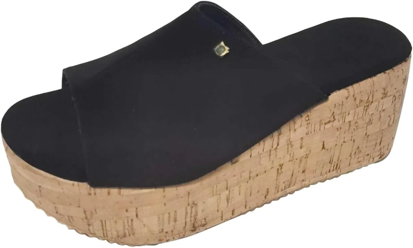Womens Platform Sandals Summer Flatform Slide Sandals for Women Comfortable Walking Orthopedic Slippers Beach Slip On Platform Wedge Shoes All Day Comfort