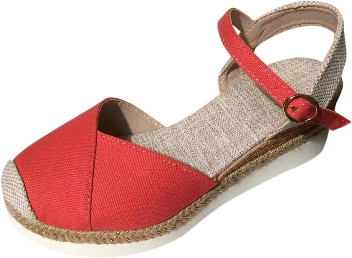 Women's Platform Wedge Sandals - Beige, Size US 6 - Wedge, Gladiator, Casual - Open Toe & Closed Toe - Ankle Strap - Waterproof - Casual Occasion