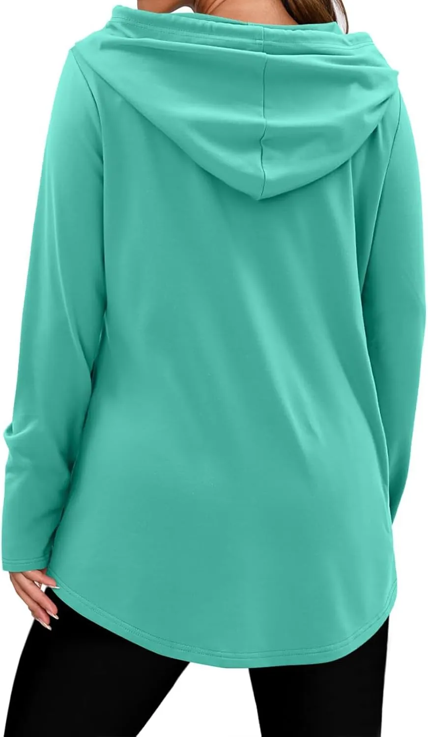 Women's Quarter Zip Tunic Hoodies Pullover Long Hooded Sweatshirts Long Sleeve Tops