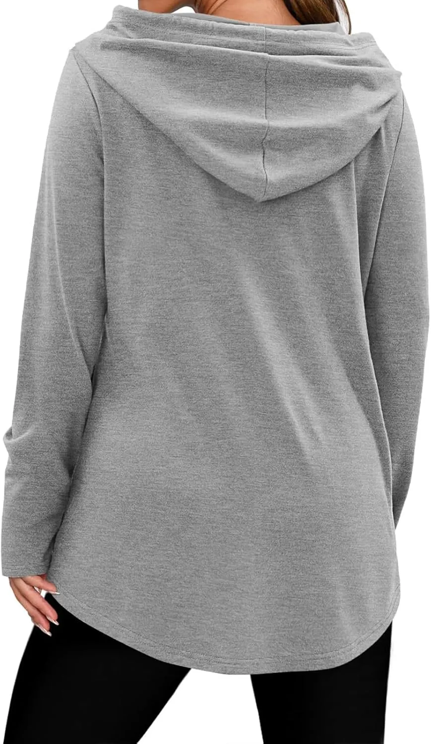 Women's Quarter Zip Tunic Hoodies Pullover Long Hooded Sweatshirts Long Sleeve Tops
