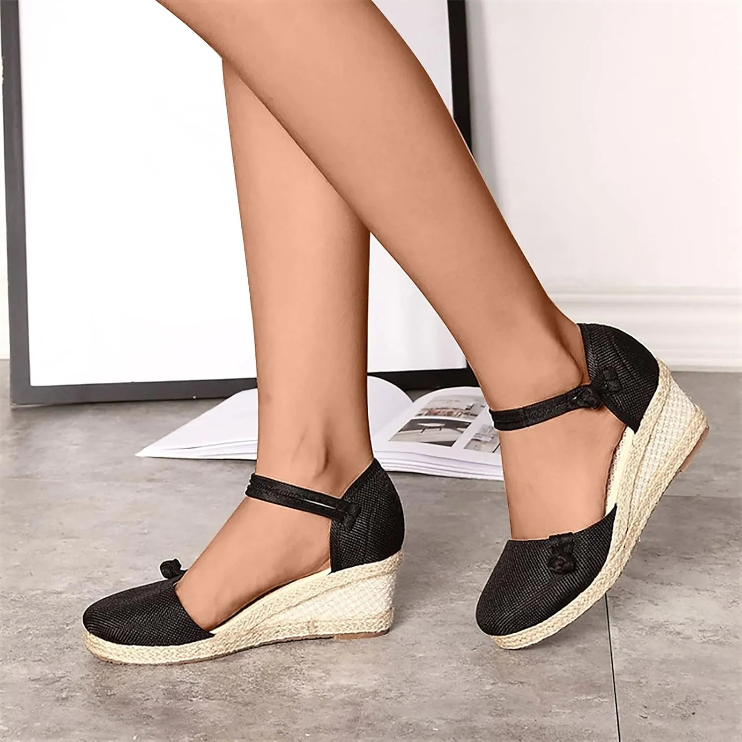 Womens Sandals Comfortable Splicing Lightweight Wedges Fashion Sandal Adjustable Strap Walking Arch Support Shoes