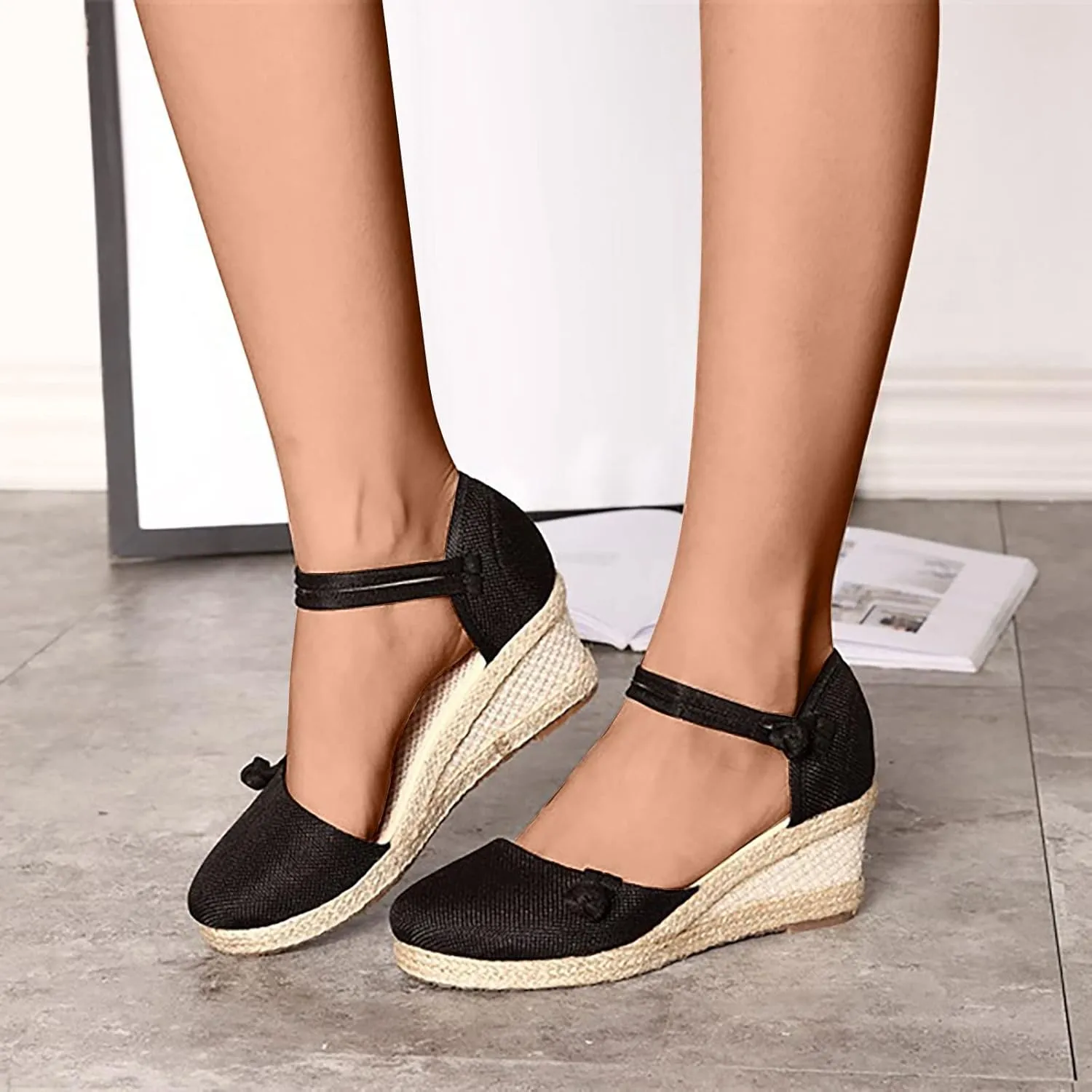 Womens Sandals Comfortable Splicing Lightweight Wedges Fashion Sandal Adjustable Strap Walking Arch Support Shoes