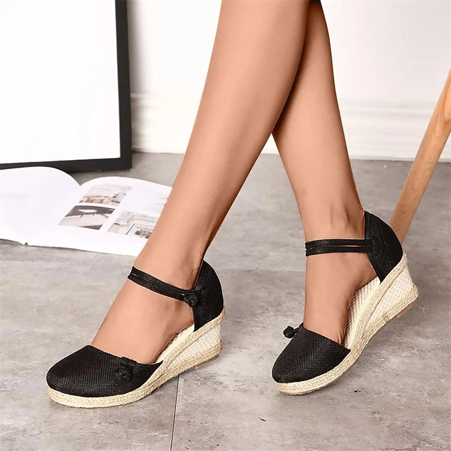 Womens Sandals Comfortable Splicing Lightweight Wedges Fashion Sandal Adjustable Strap Walking Arch Support Shoes