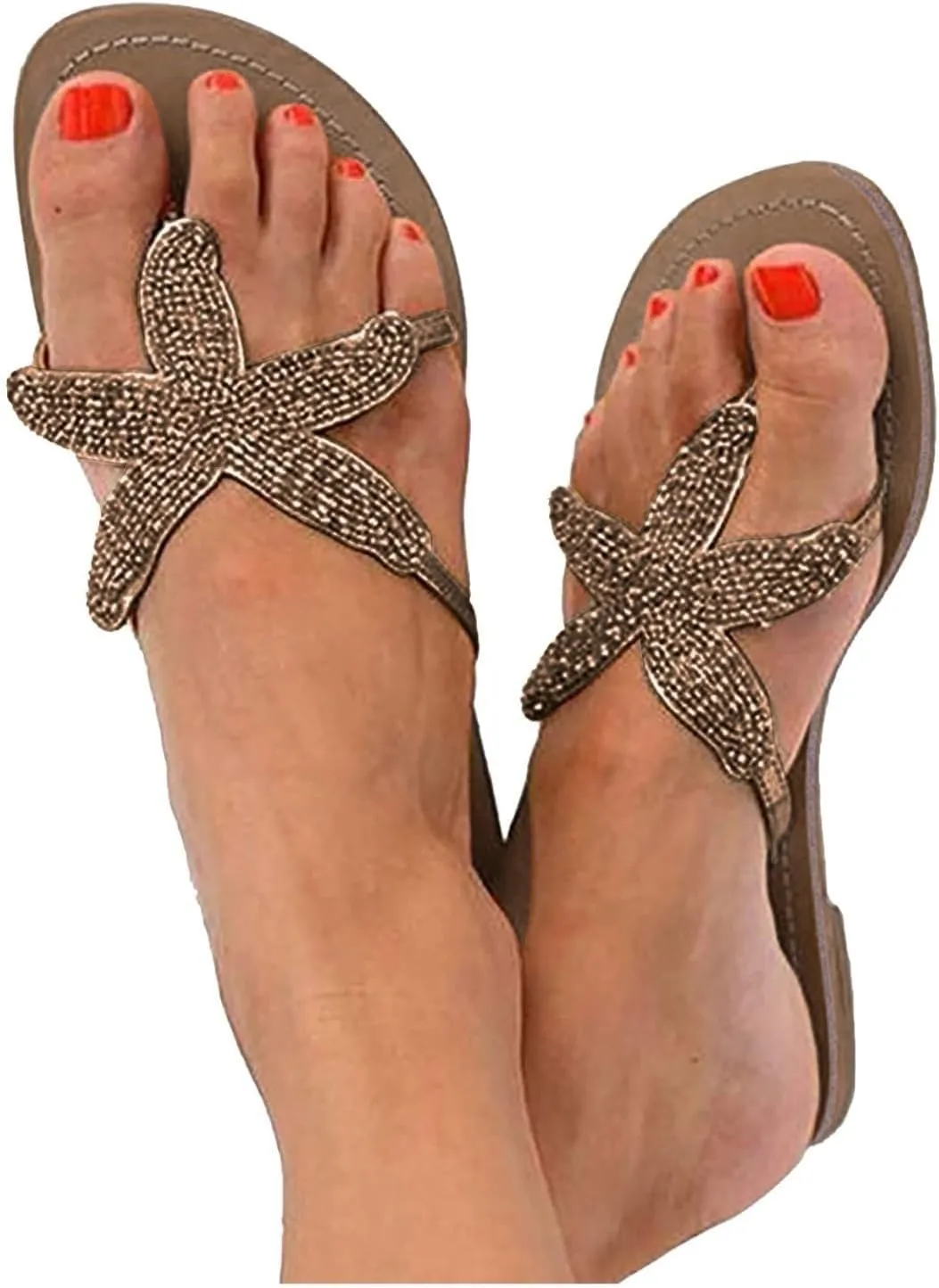 Womens Sandals Cute Sandal for Women Cute Starfish Flat Sandals Bohemian Summer Flip Flops Beach Casual Shoes 2025