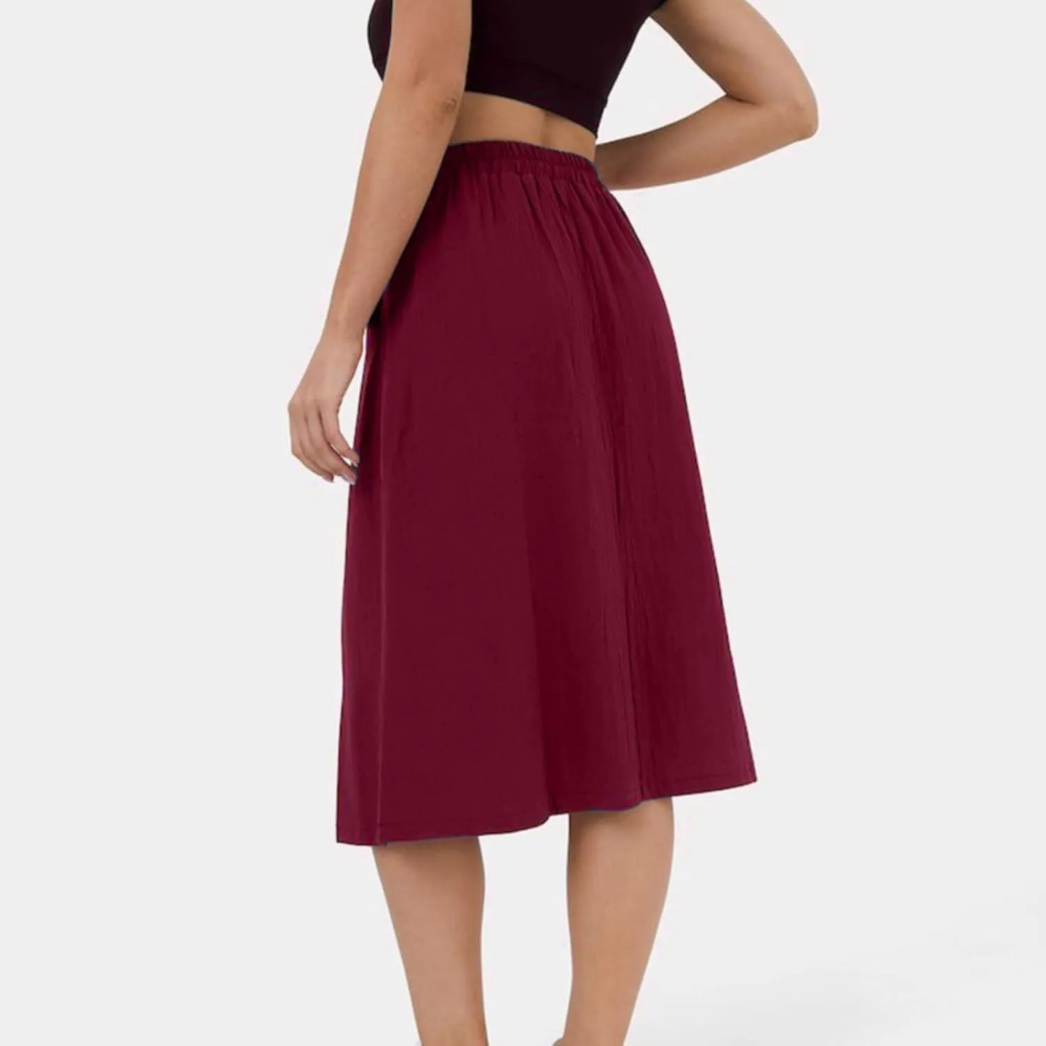 Womens Short Skirt 2024 Women Casual Skirts Frill Tie Waist A Line Midi Skirt With Pockets White Pleated Skirt