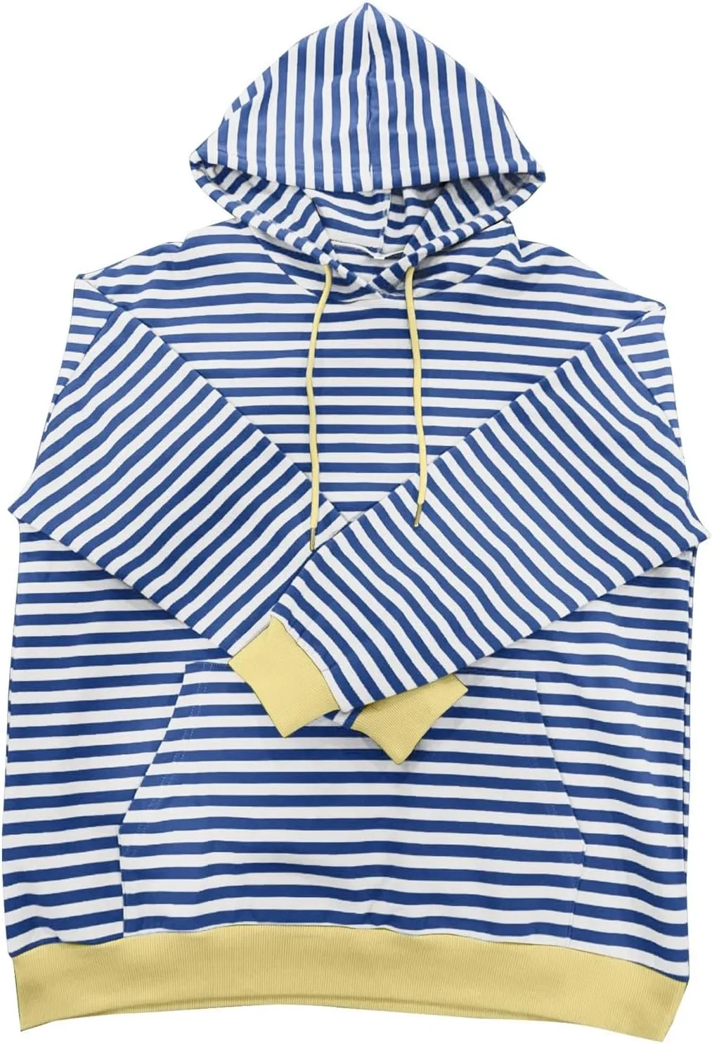 Womens Stripe Hoodies Oversized Sweatshirts Striped Color Block Drawstring Loose Pullover 2024 Fall Casual Hoodie Y2K