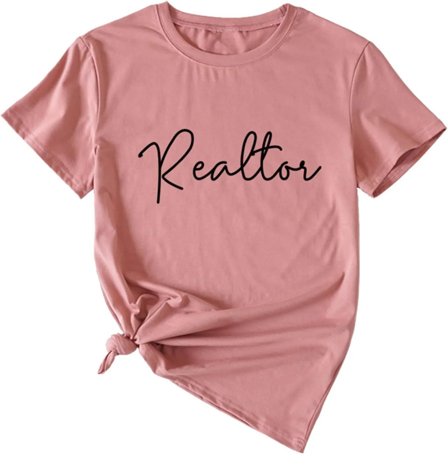 Womens Summer Tops Realtor Letter Graphic Tshirts Going Out Short Sleeve Tees Business Casual Outfits Blouses