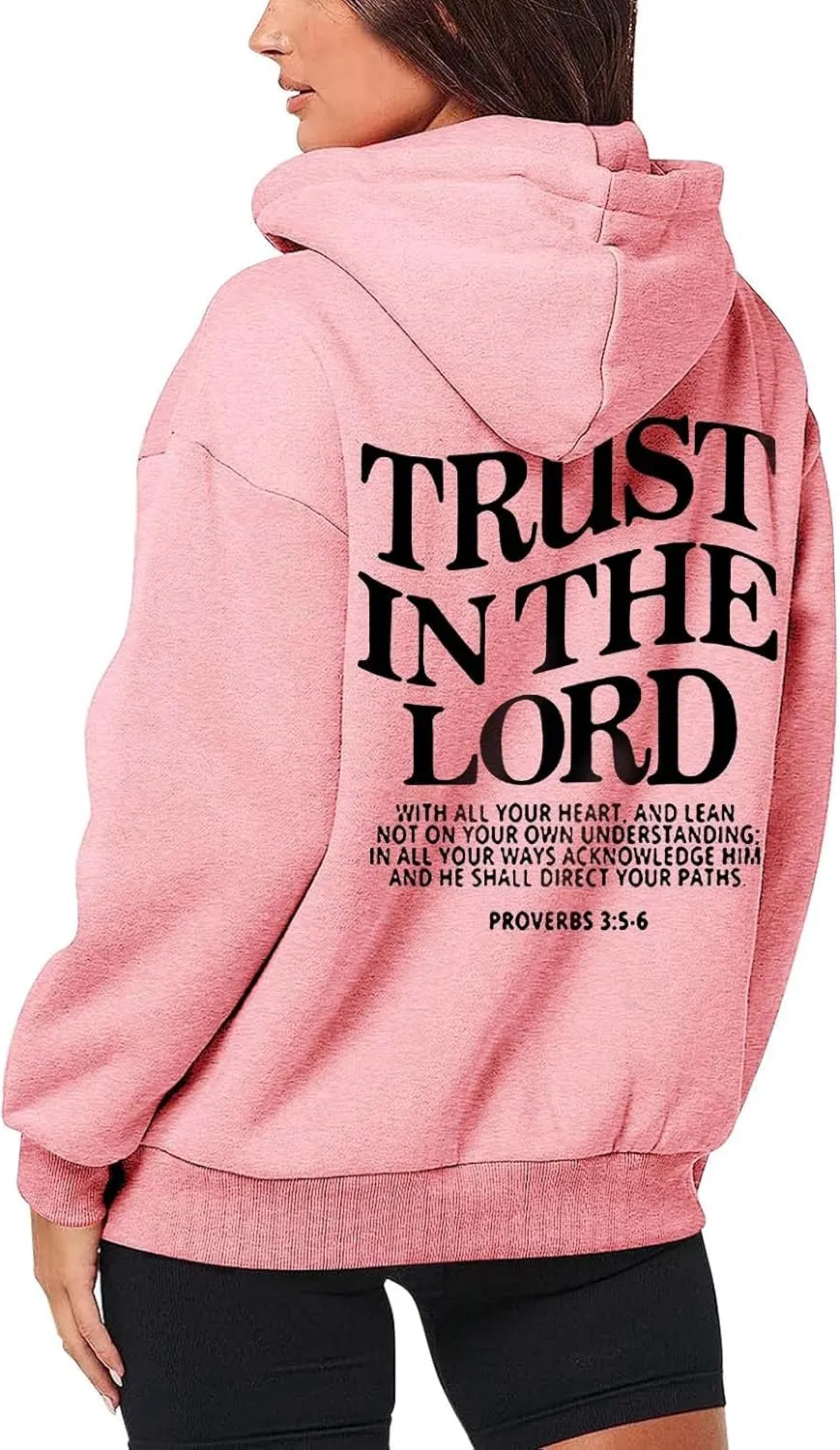 Women's Trust In The Lord Full Zip Up Christian Hoodies Comfort Fleece Lined Aesthetic with Hood Jackets 2024 Jesus