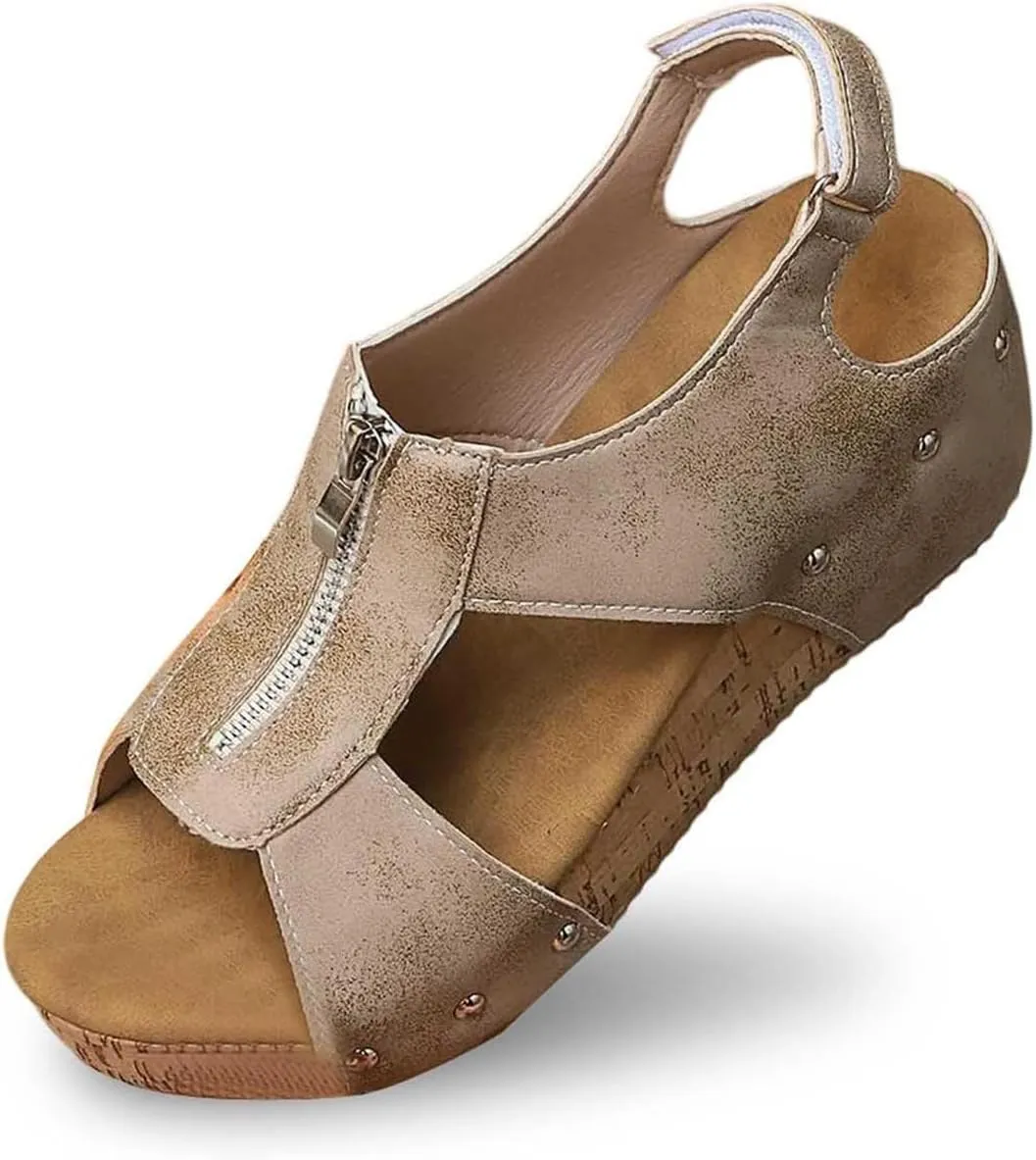 Womens Wedge Sandals Elastic Ankle Straps Open Toe Elegant Thick Soles Comfortable Platform Strap Bohemian Flower Wedges Shoes Beach Flowers Summer Fashion Breathable Dressy Rhinestone Sandal