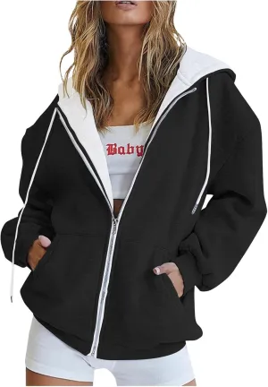 Womens Zip Up Hoodie Warm Coats For Women Plus Size Winter Jackets For Women Fall Clothes For Women 2023