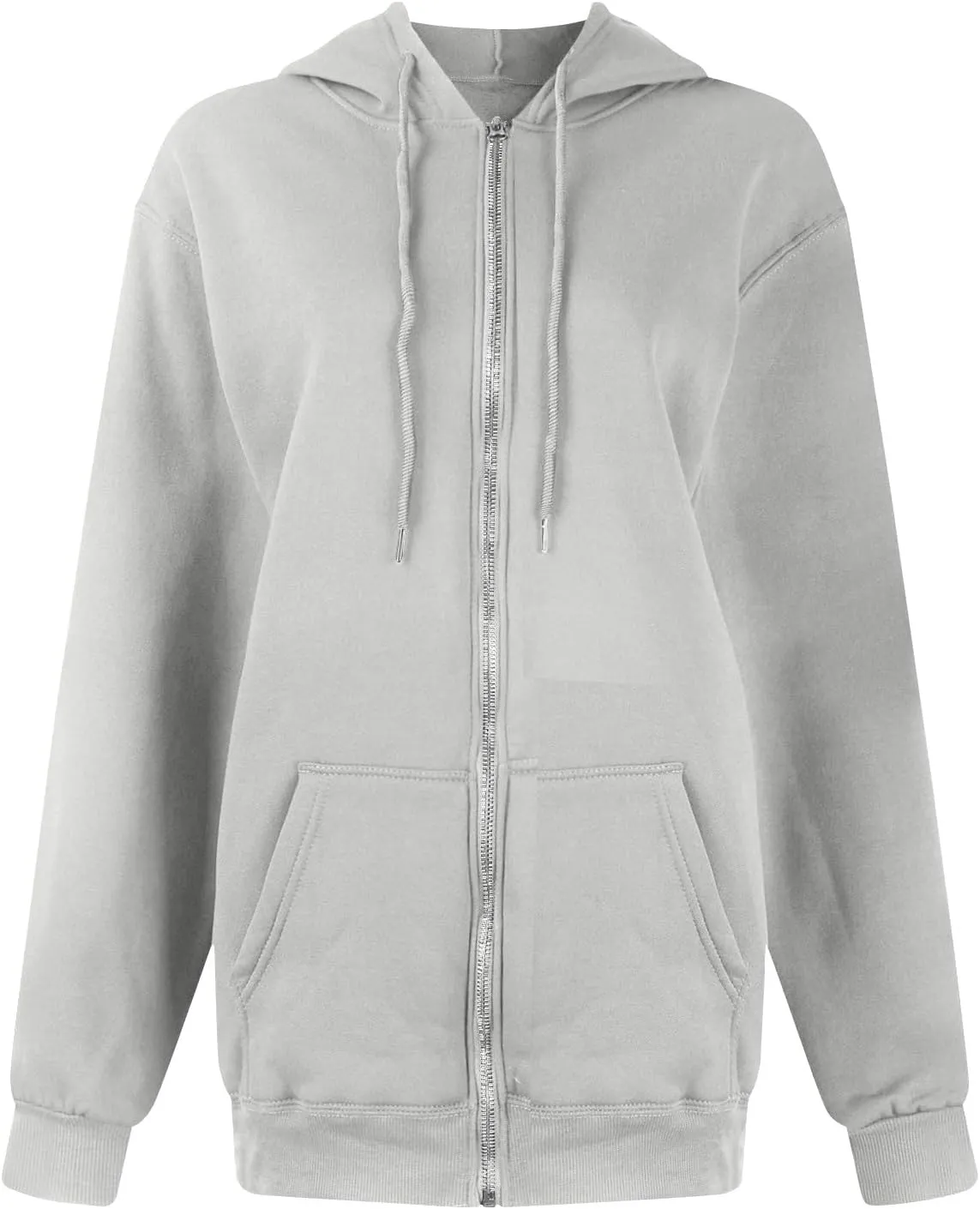 Zip Up Hoodie for Women 2024 Fall Oversized Sweatshirt Cute Long Sleeve Jacket Crewneck Hooded Outerwear with Pocket