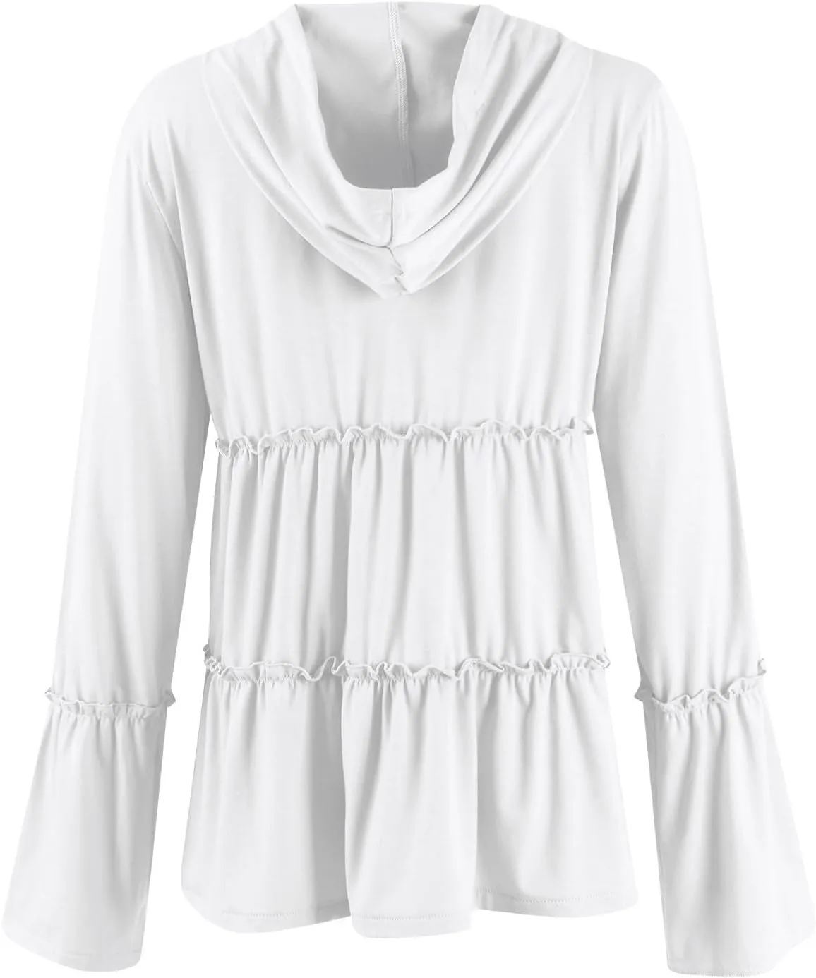 Zip Up Hoodie Women Casual Peplum Lightweight Athletic Sweat Zip Up Jackets Cute Tiered Ruffle Sweatshirt Hoodies