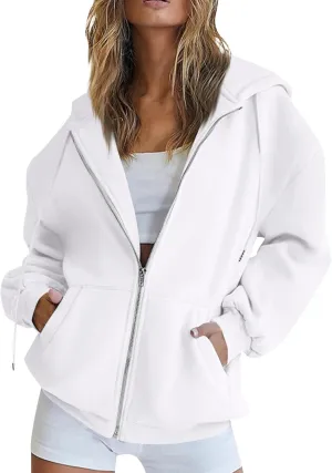 Zip Up Hoodie Women Oversized Y2k Jacket Lightweight Fall Jackets Streetwear Hoodies Long Sleeve Sweatshirts