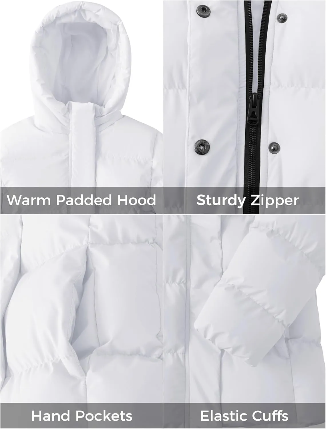 ZSHOW Girls' Lightweight Puffer Jacket Warm Hooded Winter Coat Quilted Outerwear Jacket
