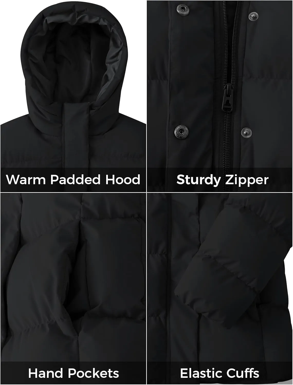 ZSHOW Girls' Lightweight Puffer Jacket Warm Hooded Winter Coat Quilted Outerwear Jacket