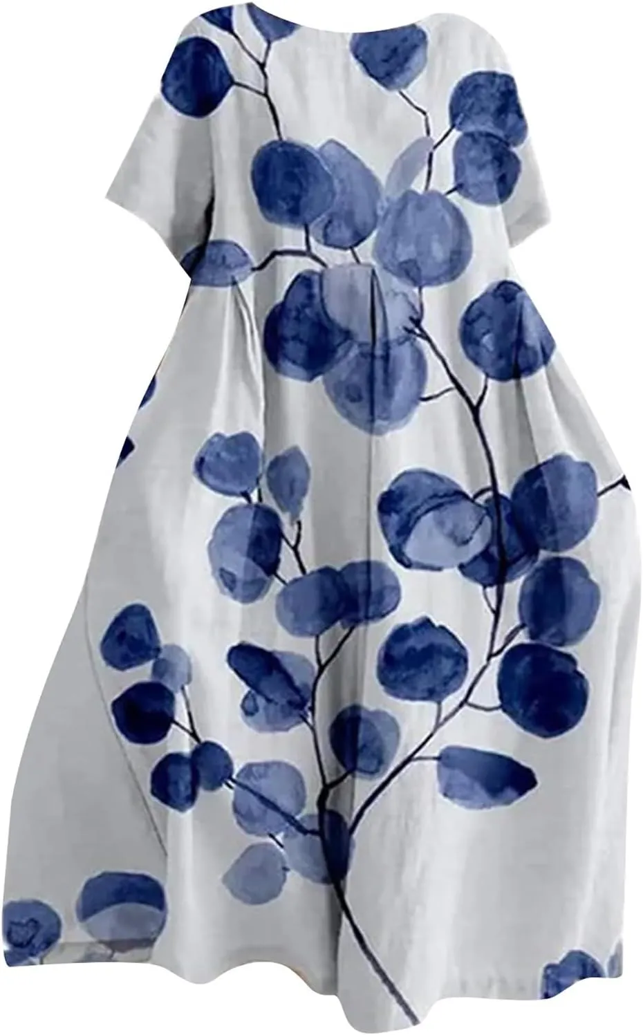ZYXTIM Maxi Dresses for Women 2024 Trendy Casual Summer Dresses Elegant Floral Printed Solid Loungwear Dress Vacation Outfits